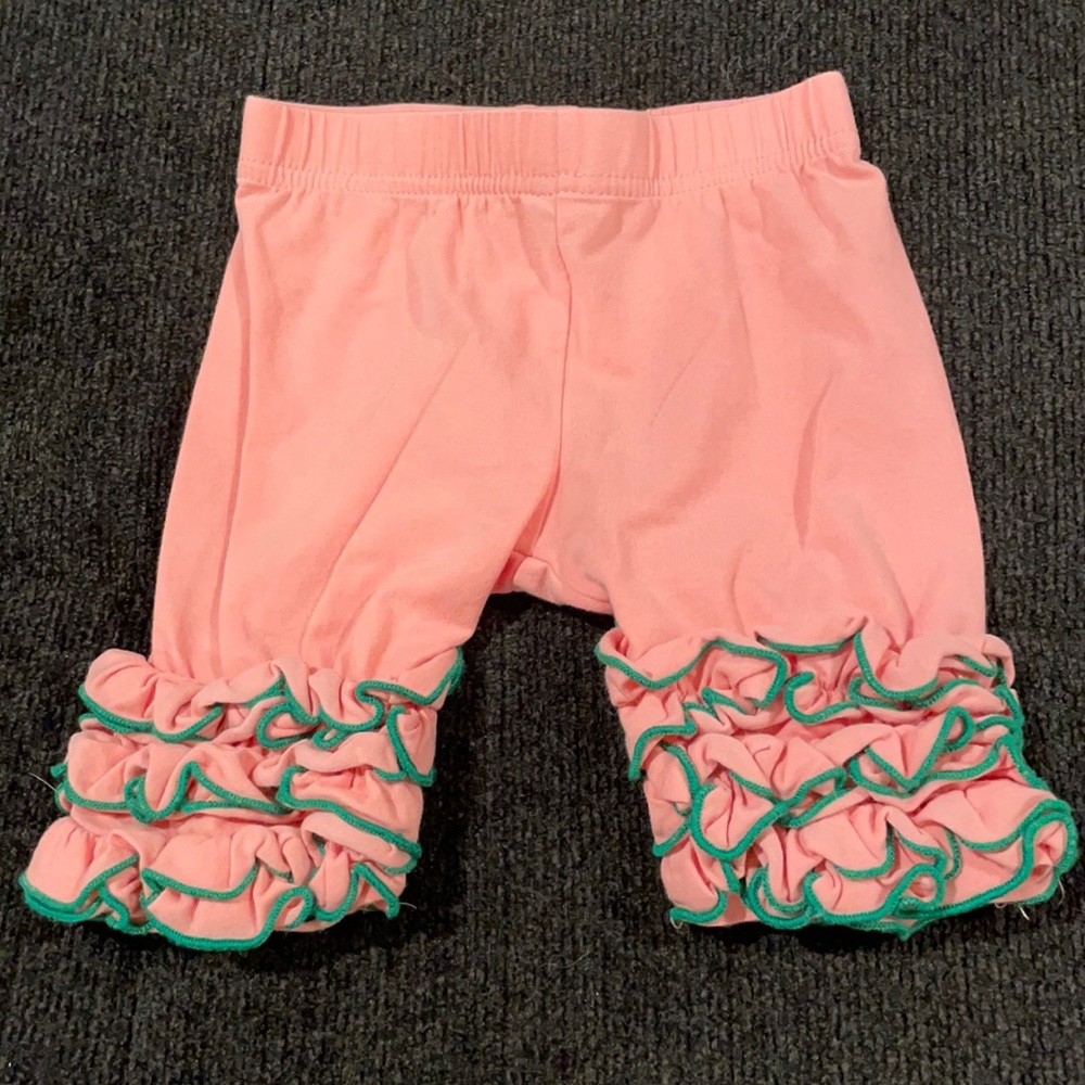 Adora-bay pink green ruffle shorts girls size 6m